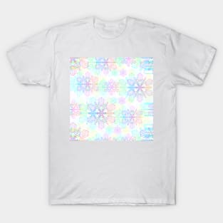 Christmas Snowflakes Glitch T-Shirt